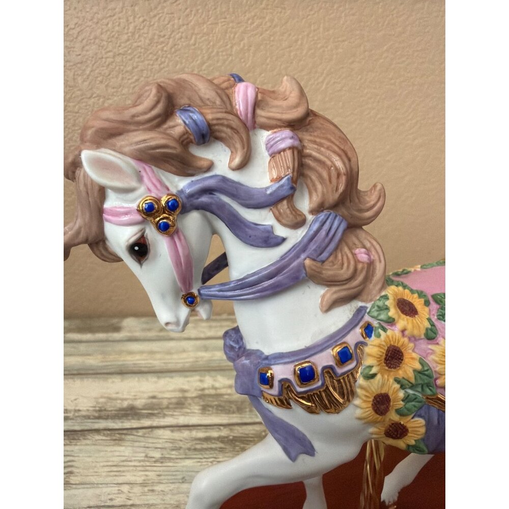 Lenox 2010 Sapphires and Sunflowers Ltd Ed Carousel Horse - No Box or COA - Picture 12 of 15